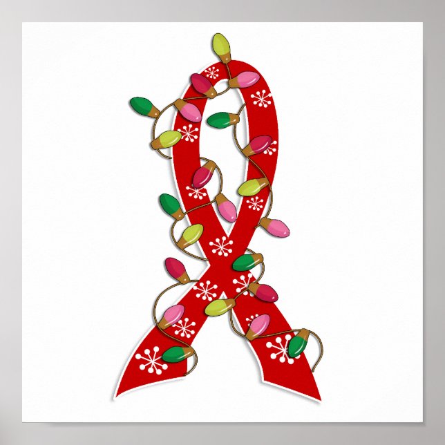 Pôster Laço de Luzes de Natal AIDS (Frente)
