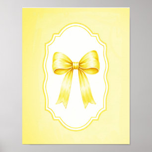 Poster Laço de Seda Amarelo Pastel Elegante