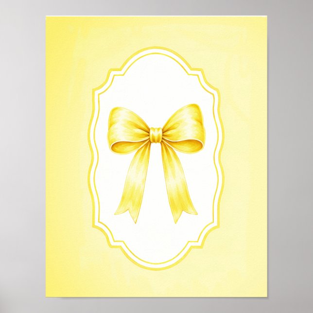 Poster Laço de Seda Amarelo Pastel Elegante (Frente)