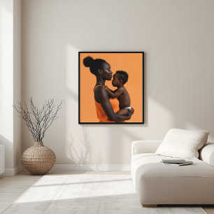Poster Laço Imperfeito – Mãe e Filho Minimalista VIII
