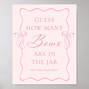 Poster Laço Rosa Adivinhe Quantos Laços