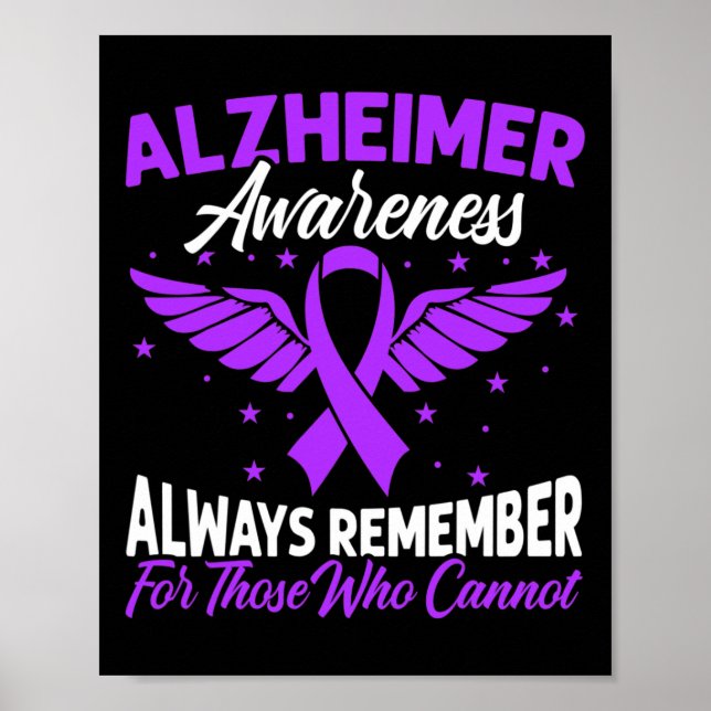 Poster Laço Roxo de Conscientização de Heimerheimer  (Frente)