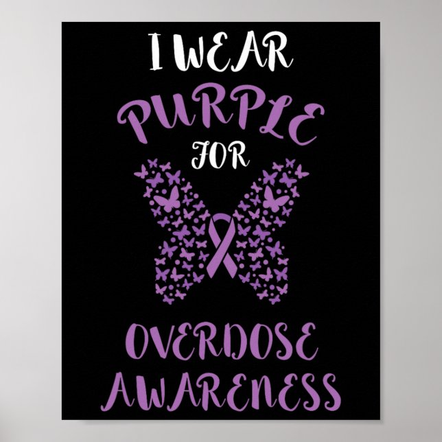 Poster Laço Roxo de Conscientização sobre Superdose Consc (Frente)
