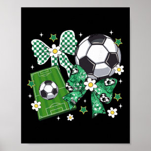 Poster Lacos Fofo Futebol Xadrez Flores Amantes do Futebo
