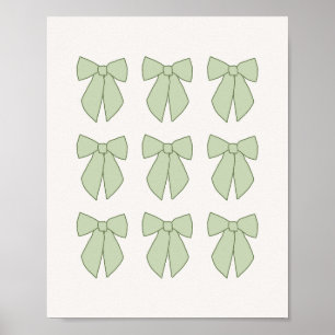 Poster Laços Verde Pastel Coquette