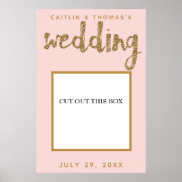 Poster Lacre de Rosa Dourado para Photobooth de Casamento