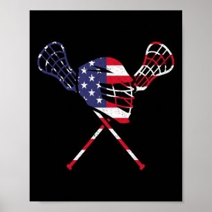 Poster Lacrosse American Flag