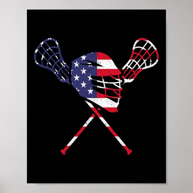Poster Lacrosse American Flag (Frente)