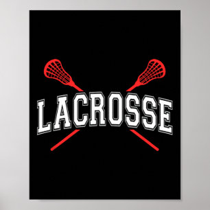Poster Lacrosse Camisa Vermelha Cruzada Para Jovens Ou Ad