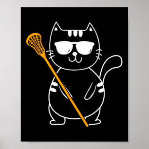 Poster Lacrosse Cat - Lacrosse Team Player Lacrosse Lacro