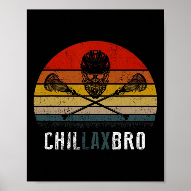 Poster Lacrosse Chillax Bro Vintage (Frente)