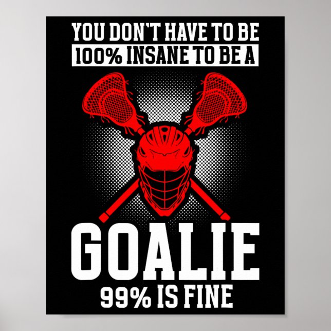 Poster Lacrosse Goalie Lacrosse Luvas Stick Lax Goalie 1 (Frente)