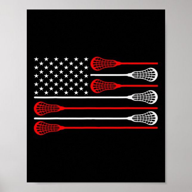 Poster Lacrosse Goalie Lacrosse Luvas Stick Lax Goalie U (Frente)