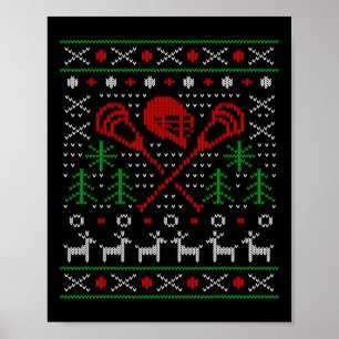 Poster Lacrosse Lax Ugly Christmas