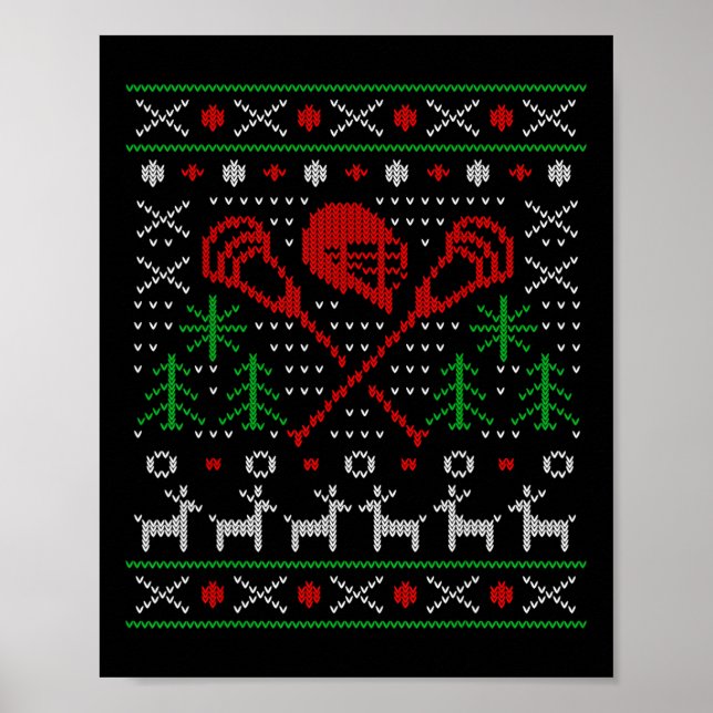 Poster Lacrosse Lax Ugly Christmas (Frente)