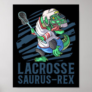 Poster Lacrosse-o-saurus T Rex Dinossauro Com Lança de La