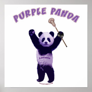 Pôster Lacrosse roxo da panda