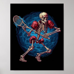 Poster Lacrosse Sports Lover Halloween Lacrosse Player Sk