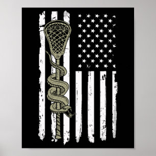 Poster Lacrosse Stick E Ansia Cobra Americana Flag V