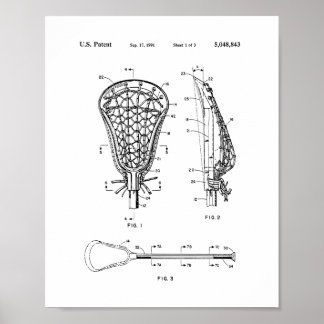 Pôster Lacrosse Stick Patent