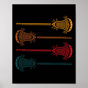 Poster Lacrosse Sticks Retro Lax Sports Player Men K