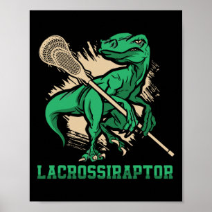 Poster Lacrossiraptor Jogador de Lacrosse Amante do Espor