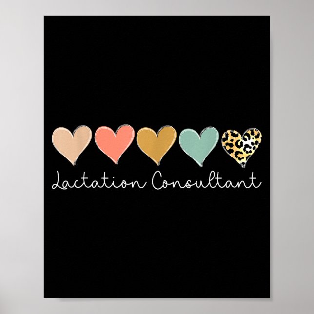 Poster Lactation Consultant Leopard Heart, Valentine's Da (Frente)