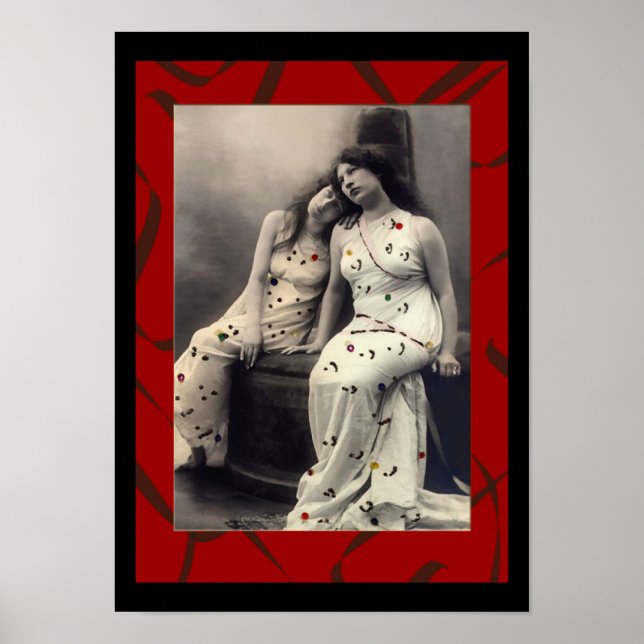 Poster Ladies with long hair  Victorian image (Frente)