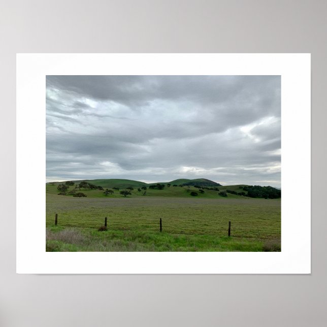 Poster Lado direito da fotografia verde da estrada (Frente)