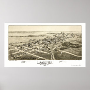 Pôster Ladonia, TX Panoramic Map - 1891