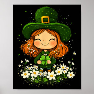 Poster Ladra de Leprechaun Trevo Meninas Dia de São Patrí