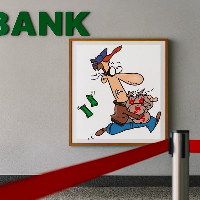 Poster Ladrão Roubando Dinheiro (Criador carregado)