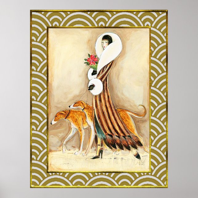 Poster Lady com Hounds Deco (Frente)