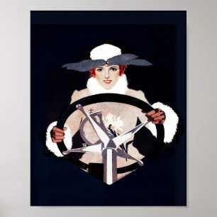 Poster Lady Driver Fadeaway Girl por C Coles Phillips