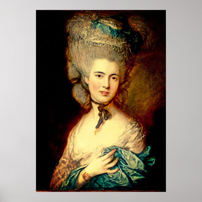 Poster Lady em azul na duquesa georgiana gainsborough (Frente)