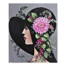 Lady Em Um Chapéu Decorativo