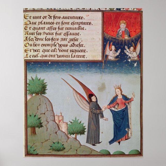 Pôster Lady Filosofia lidera Boethius no voo (Frente)