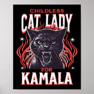 Poster Lady Gato Para Kamala Harris 2024 Presidente