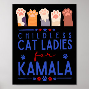 Poster Lady Gato Sem Fios Para Kamala Harris Tim Waltz 20
