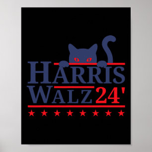 Poster Lady Gato Sem Fios Para Kamala Harris Tim Wheimer