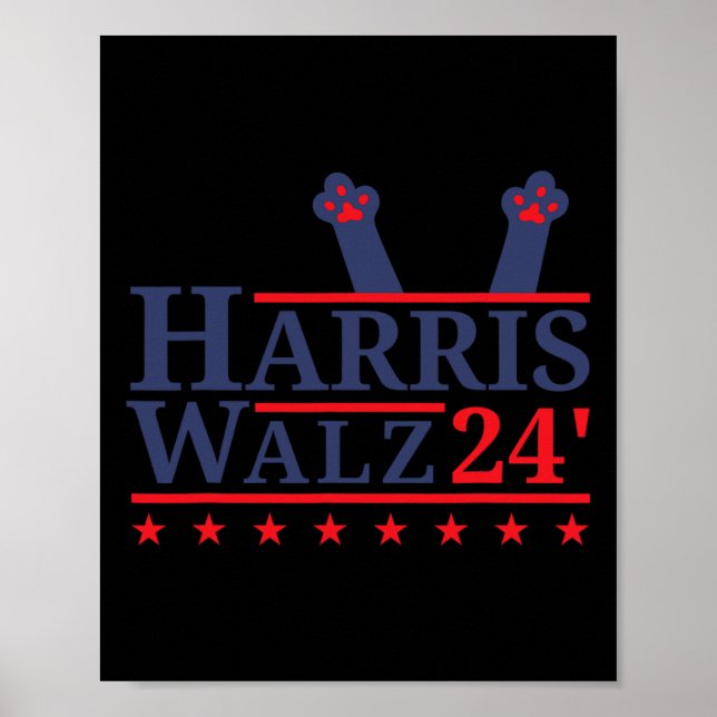 Poster Lady Gato Sem Fios Para Kamala Harris Tim Wheimer  (Frente)