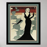 Poster Lady in Black Dress ca. 1931 Art Deco<br><div class="desc">Impressão de Arte Única "Lady in Black Dress" cerca de 1931 16x20 mostrada aqui. Disponível em outros tamanhos,  assim como em outros produtos.</div>