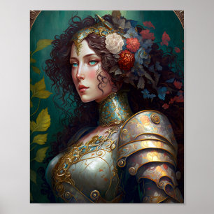 Poster Lady Knight Warrior Armor Fantasy Art