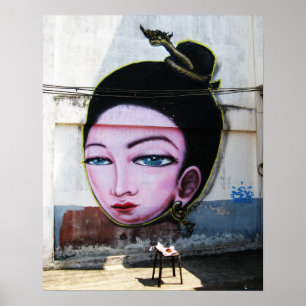 Pôster Lady Lao Grafite Street Art