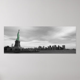Pôster Lady Liberty e NY skyline