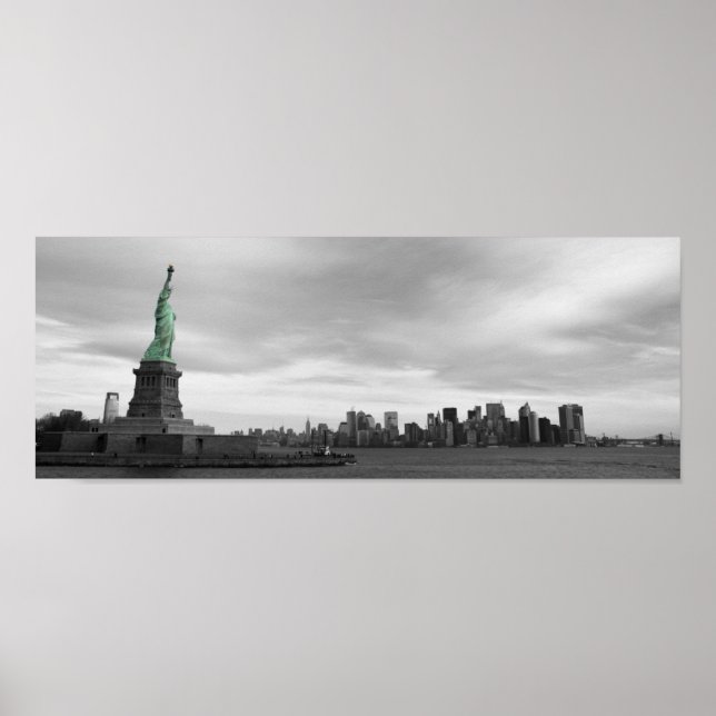 Pôster Lady Liberty e NY skyline (Frente)