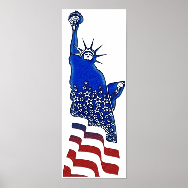 Poster Lady Liberty em vermelho, branco e azul (Frente)