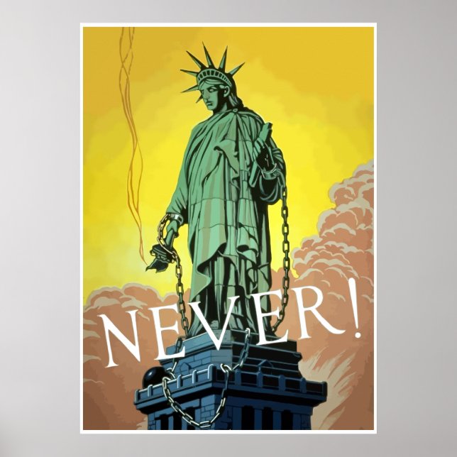 Poster Lady Liberty In Chains - Nunca - Fronteira (Frente)