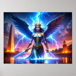 Poster Lady Liberty Pro-Democracy USA Worth Saving Art