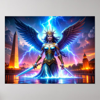 Poster Lady Liberty Pro-Democracy USA Worth Saving Art